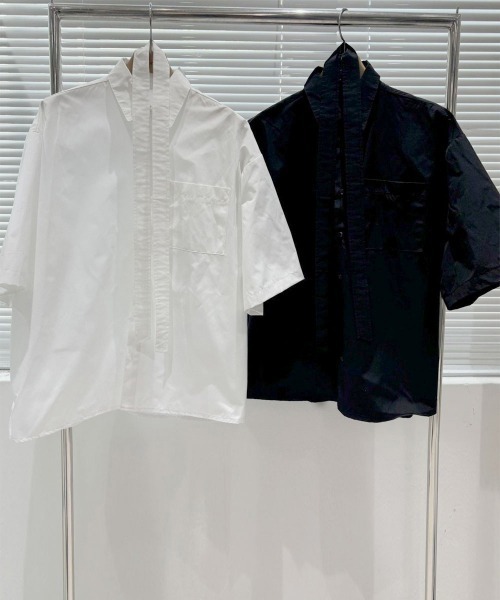 BY ATTENTION（バイアテンション）の「BIG SALE開催中！【BY ATTENTION】 リボンタイ付き 半袖 シャツ（シャツ/ブラウス・メンズ・アイボリー/ブラック・FREE）」の11枚目の写真
