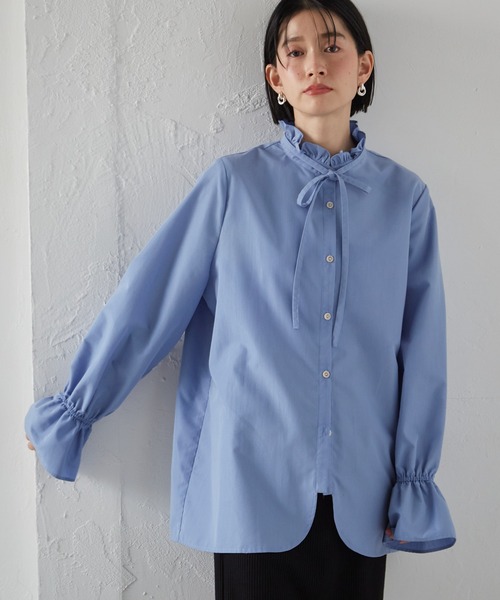 セール】プチフリルリボン付きブラウス（シャツ/ブラウス）｜RANAN