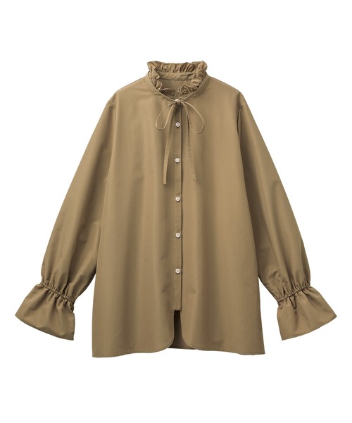 RANAN(ラナン)の「プチフリルリボン付きブラウス(シャツ/ブラウス・レディース・ブラック/ベージュ/ホワイト/サックスブルー・L/LL/M/3L)」の9枚目の写真