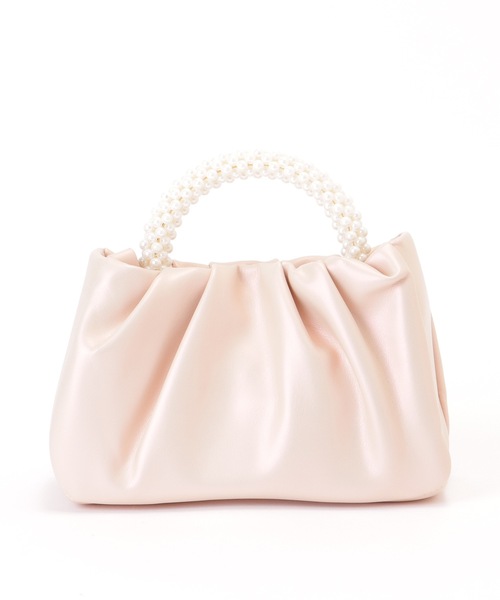 Lace Ladies(レースレディース)の「パールハンドル コンパクト 2WAY ギャザー バッグ(クラッチバッグ・レディース・シルバー/ブラック/シャンパン/ピンク/ホワイト・FREE)」の18枚目の写真
