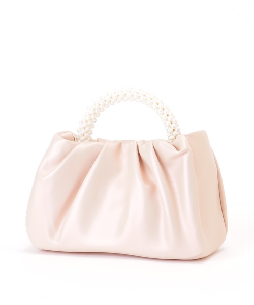 Lace Ladies(レースレディース)の「パールハンドル コンパクト 2WAY ギャザー バッグ(クラッチバッグ・レディース・シルバー/ブラック/シャンパン/ピンク/ホワイト・FREE)」の6枚目の写真