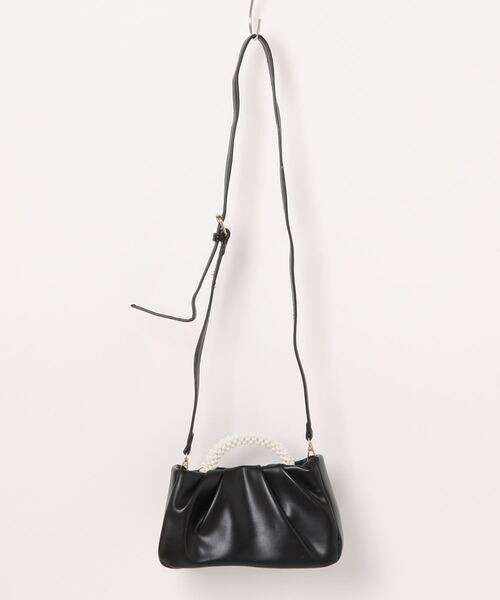 Lace Ladies(レースレディース)の「パールハンドル コンパクト 2WAY ギャザー バッグ(クラッチバッグ・レディース・シルバー/ブラック/シャンパン/ピンク/ホワイト・FREE)」の12枚目の写真