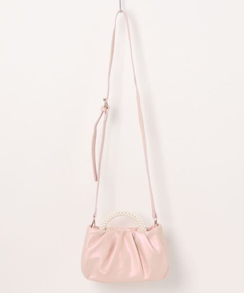 Lace Ladies(レースレディース)の「パールハンドル コンパクト 2WAY ギャザー バッグ(クラッチバッグ・レディース・シルバー/ブラック/シャンパン/ピンク/ホワイト・FREE)」の13枚目の写真