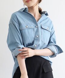 【飯豊まりえさん着用】パールボタンシャツ