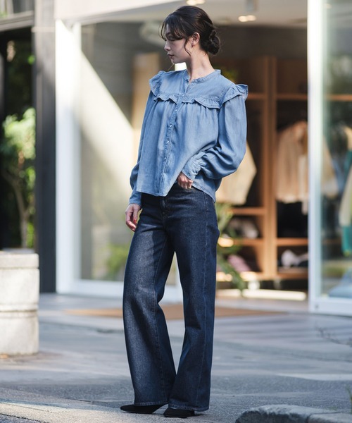 Levi's×GANNI デニムフリルブラウス リーバイス×ガニー、“フリル襟”デニムジャケットやイエロー