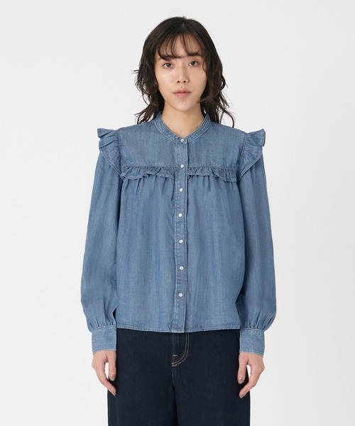 Levi's×GANNI デニムフリルブラウス ESTNATION（エストネーション）の「GANNI×LEVIS / ビッグカラー