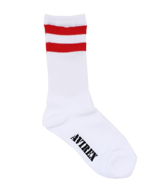 AVIREX(アヴィレックス)の「avirex/ アヴィレックス/ Womens ラインソックス(ソックス/靴下・レディース・ホワイト/ブラック/レッド・フリー)」の1枚目の写真