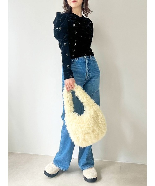 LILY BROWN(リリーブラウン)の「トップハンドルファーバッグ(トートバッグ・レディース・イエロー/その他/アイボリー・FREE)」の13枚目の写真