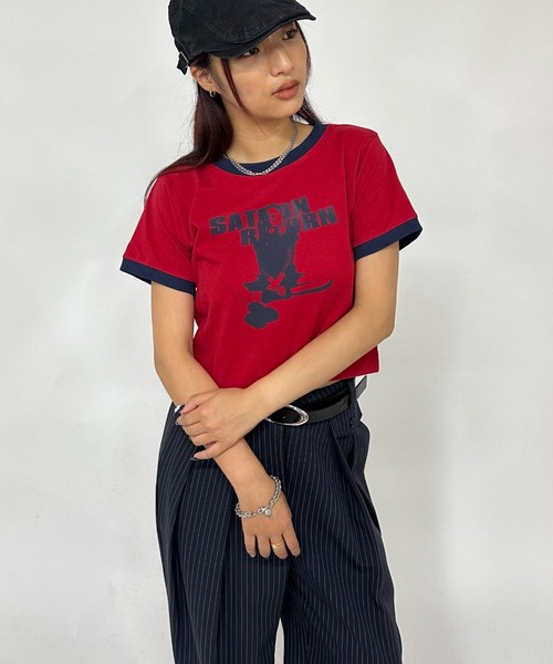 WHO'S WHO gallery（フーズフーギャラリー）の「＊２サイズ展開＊シャーロットリンガートップス（Tシャツ/カットソー・レディース・レッド/ホワイト系その他/レッド系その他/マスタード/ブルー系その他/サックスブルー/グレー系その他/イエロー系その他/オフホワイト/グレー/グレー系その他2/ホワイト系その他2/ブルー系その他5/ブラウン/ベージュ系その他/ブラウン系その他/ベージュ・SMALL/X-LARGE）」の16枚目の写真