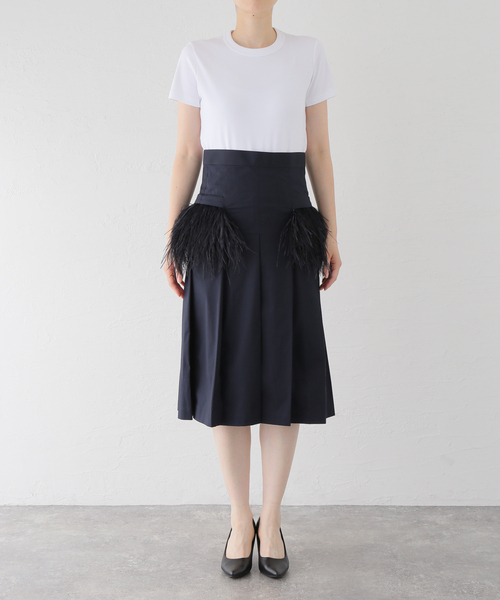 2022SS TOGA PULLA トーガプルラ レーススカート TOGA PULLA 【トーガプルラ】 OX LACE SKIRT BEIGE (TP242-FG217)