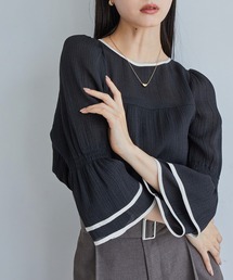 VIS | バイカラーシアーブラウス(シャツ/ブラウス)