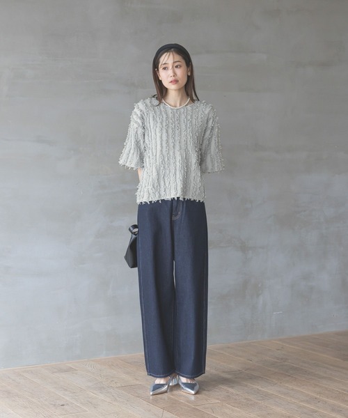 GLOBAL WORK（グローバルワーク）の「GOODデニムバギーパンツ/118365（デニムパンツ・レディース・ライトブルー/ブルー/ライトグレー/ネイビー/ライトベージュ/グレー・MEDIUM/SMALL/X-SMALL/LARGE/X-LARGE/XX-LARGE）」の15枚目の写真