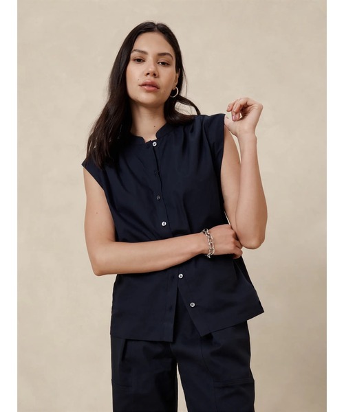 BANANA REPUBLIC FACTORY STORE(バナナリパブリック ファクトリーストア)の「BANANA REPUBLIC FACTORY STORE ポプリントップス(シャツ/ブラウス・レディース・ネイビー/コーラル/ホワイト・XS/S/M/L)」の3枚目の写真