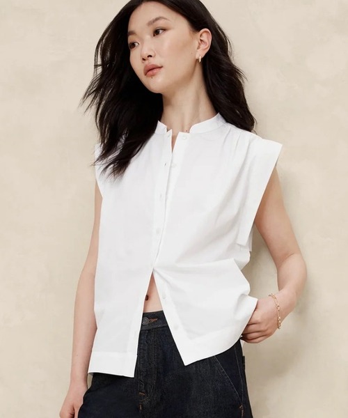 BANANA REPUBLIC FACTORY STORE(バナナリパブリック ファクトリーストア)の「BANANA REPUBLIC FACTORY STORE ポプリントップス(シャツ/ブラウス・レディース・ネイビー/コーラル/ホワイト・XS/S/M/L)」の2枚目の写真