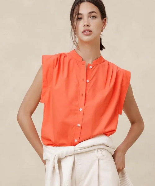 BANANA REPUBLIC FACTORY STORE(バナナリパブリック ファクトリーストア)の「BANANA REPUBLIC FACTORY STORE ポプリントップス(シャツ/ブラウス・レディース・ネイビー/コーラル/ホワイト・XS/S/M/L)」の1枚目の写真
