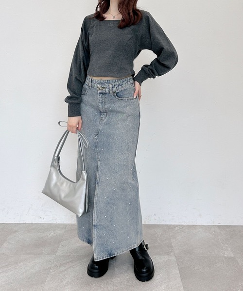 Heather（ヘザー）の「ハーフムーンリボンBAG　149825（ショルダーバッグ・レディース・シルバー/ブラック・ONE SIZE）」の4枚目の写真