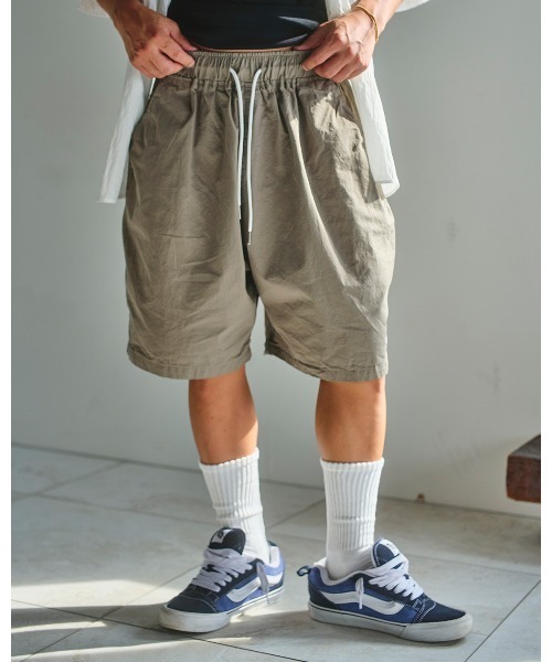 #Re:room（リルーム）の「ワイドリラックスショーツ（その他パンツ・メンズ・ブラック/カーキ/ベージュ・FREE）」の3枚目の写真