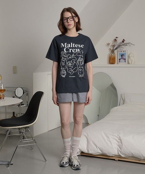 WaiKei(ワイケイ)の「【UNISEX】Wai Kei/マルチーズクルーラインT(Tシャツ/カットソー・レディース・ホワイト/ライトグレー/ブラック/ネイビー・LARGE/MEDIUM/X-LARGE)」の17枚目の写真