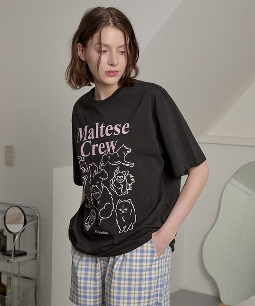 WaiKei(ワイケイ)の「【UNISEX】Wai Kei/マルチーズクルーラインT(Tシャツ/カットソー・レディース・ホワイト/ライトグレー/ブラック/ネイビー・LARGE/MEDIUM/X-LARGE)」の8枚目の写真
