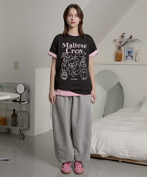 【WAI KEI】★男女兼用★マルチーズ雲メッシュジャージTシャツ WaiKei tシャツ 「UNISEX」Wai Kei／マルチーズイラストT メンズ