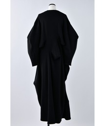 ナゴンスタンス　バックウォームPinchedドレス　ブラック　裏起毛ワンピース nagonstans（ナゴンスタンス）の「バックウォームPinchedドレス