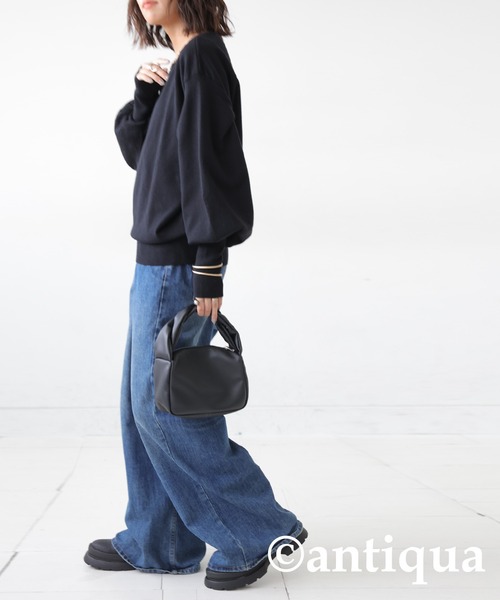 antiqua(アンティカ)の「バルーン袖ニット(ニット/セーター・レディース・ブラック/ベージュ/ネイビー/グレー・ONESIZE)」の5枚目の写真