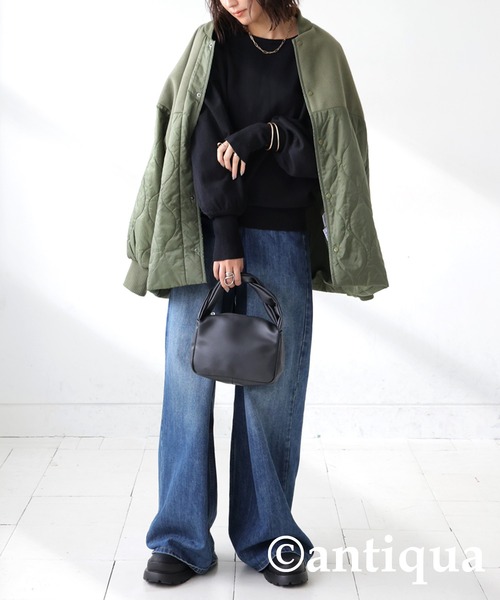 antiqua(アンティカ)の「バルーン袖ニット(ニット/セーター・レディース・ブラック/ベージュ/ネイビー/グレー・ONESIZE)」の8枚目の写真