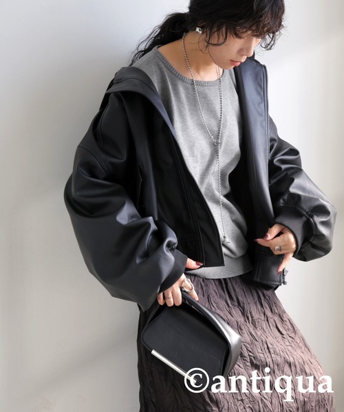 antiqua(アンティカ)の「バルーン袖ニット(ニット/セーター・レディース・ブラック/ベージュ/ネイビー/グレー・ONESIZE)」の18枚目の写真