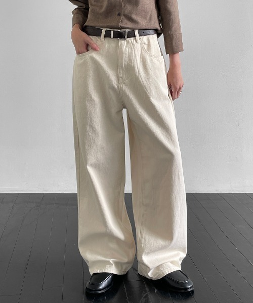 BLACKUP（ブラックアップ）の「[MADE] アラワイドコットンパンツ（その他パンツ・レディース・ダークグレー/クリーム・MEDIUM/LARGE/SMALL）」の2枚目の写真
