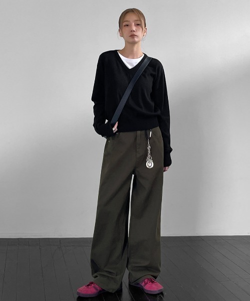 BLACKUP（ブラックアップ）の「[MADE] アラワイドコットンパンツ（その他パンツ・レディース・ダークグレー/クリーム・MEDIUM/LARGE/SMALL）」の9枚目の写真