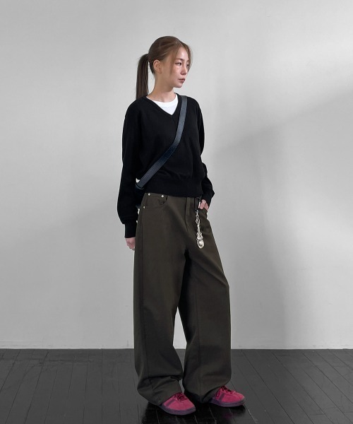 BLACKUP（ブラックアップ）の「[MADE] アラワイドコットンパンツ（その他パンツ・レディース・ダークグレー/クリーム・MEDIUM/LARGE/SMALL）」の10枚目の写真