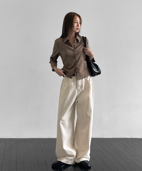 BLACKUP（ブラックアップ）の「[MADE] アラワイドコットンパンツ（その他パンツ・レディース・ダークグレー/クリーム・MEDIUM/LARGE/SMALL）」の4枚目の写真