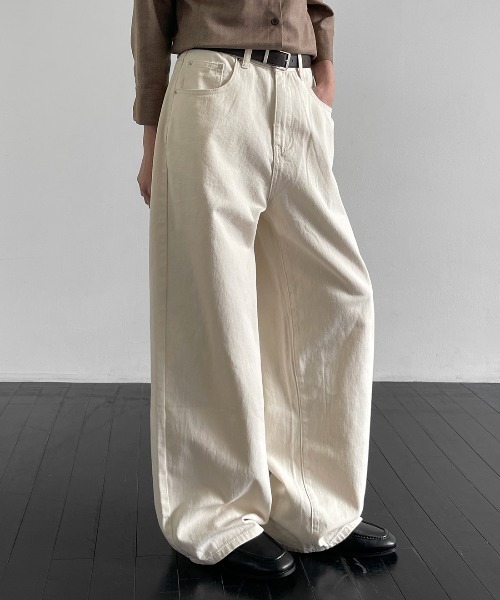BLACKUP（ブラックアップ）の「[MADE] アラワイドコットンパンツ（その他パンツ・レディース・ダークグレー/クリーム・MEDIUM/LARGE/SMALL）」の7枚目の写真