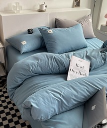 CERCA（チェルカ）の「【 somni / ソニ  】バイカラー　シングル ベッドカバー 枕カバー 寝具3点セット（寝具）」