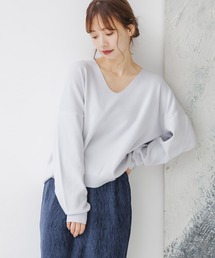 mysty woman | ラメVネックニットプルオーバー　151999(ニット/セーター)