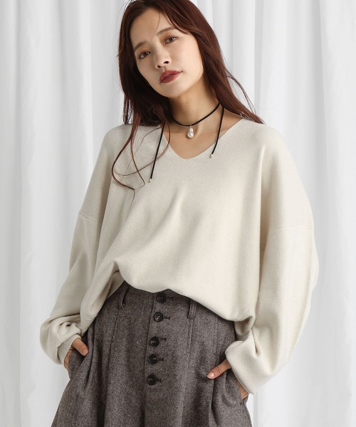 セール】ラメVネックニットプルオーバー 151999（ニット/セーター