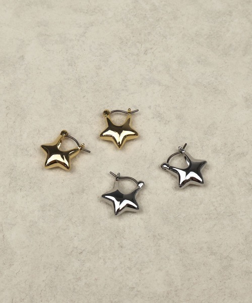 CEMONEMO(セモネモ)の「【金属アレルギー対応】 ぷっくり スターモチーフ ピアス / ステンレスポスト(ピアス(両耳用)・レディース・シルバー/ゴールド・FREE)」の12枚目の写真