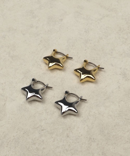 CEMONEMO(セモネモ)の「【金属アレルギー対応】 ぷっくり スターモチーフ ピアス / ステンレスポスト(ピアス(両耳用)・レディース・シルバー/ゴールド・FREE)」の22枚目の写真