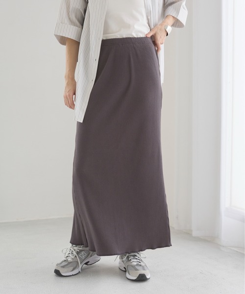 ANGIE（アンジー）の「リブマーメイドスカート（スカート・レディース・アイボリー/ブラック/チャコールグレー/杢グレー・FREE）」の3枚目の写真