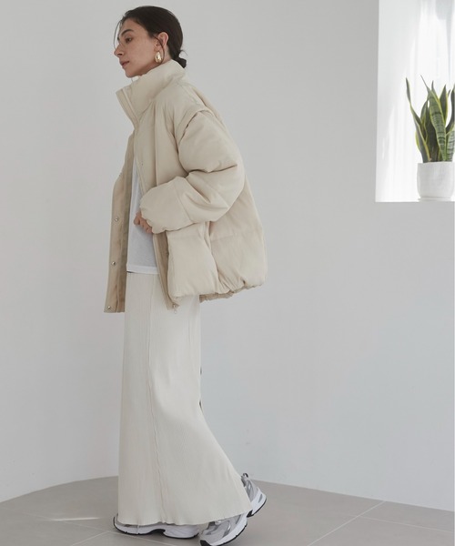 ANGIE（アンジー）の「リブマーメイドスカート（スカート・レディース・アイボリー/ブラック/チャコールグレー/杢グレー・FREE）」の5枚目の写真