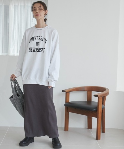 ANGIE（アンジー）の「リブマーメイドスカート（スカート・レディース・アイボリー/ブラック/チャコールグレー/杢グレー・FREE）」の8枚目の写真