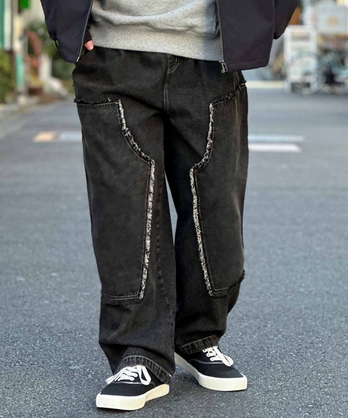 NOBLE PRODUCT(ノーブルプロダクツ)の「【NOBLE PRODUCT】ダブルニーデニムパンツ(デニムパンツ・メンズ・ブルー系/ブラック系・L/M)」の4枚目の写真