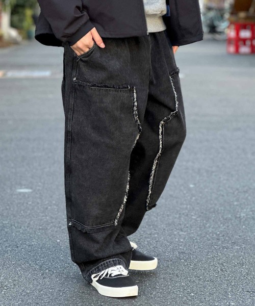 NOBLE PRODUCT(ノーブルプロダクツ)の「【NOBLE PRODUCT】ダブルニーデニムパンツ(デニムパンツ・メンズ・ブルー系/ブラック系・L/M)」の5枚目の写真