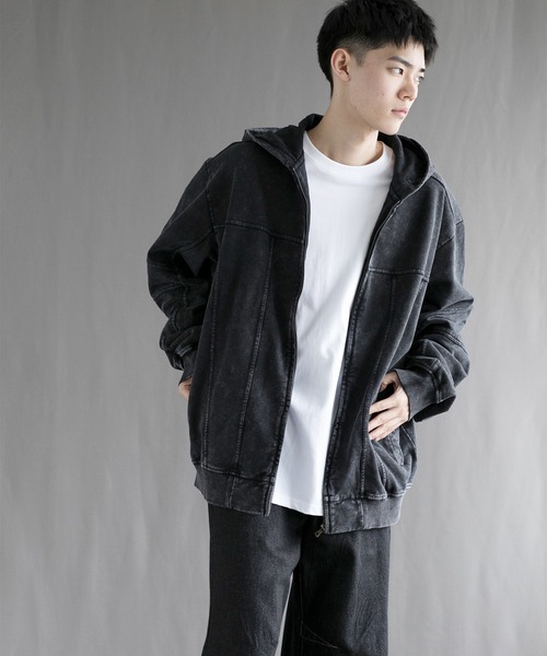 aimoha(アイモハ)の「【aimoha neo】 Vintage Washed Zip-Up Hoodie(パーカー・メンズ・ブラック/ブルー/レッド・SMALL/MEDIUM/LARGE/X-LARGE)」の6枚目の写真