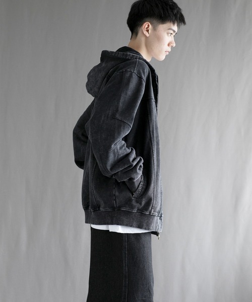 aimoha(アイモハ)の「【aimoha neo】 Vintage Washed Zip-Up Hoodie(パーカー・メンズ・ブラック/ブルー/レッド・SMALL/MEDIUM/LARGE/X-LARGE)」の7枚目の写真