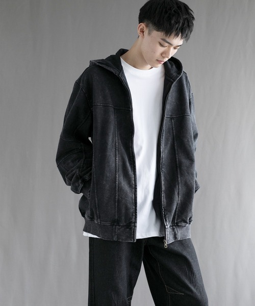 aimoha(アイモハ)の「【aimoha neo】 Vintage Washed Zip-Up Hoodie(パーカー・メンズ・ブラック/ブルー/レッド・SMALL/MEDIUM/LARGE/X-LARGE)」の12枚目の写真