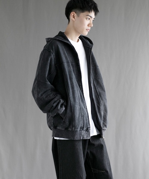 aimoha(アイモハ)の「【aimoha neo】 Vintage Washed Zip-Up Hoodie(パーカー・メンズ・ブラック/ブルー/レッド・SMALL/MEDIUM/LARGE/X-LARGE)」の10枚目の写真