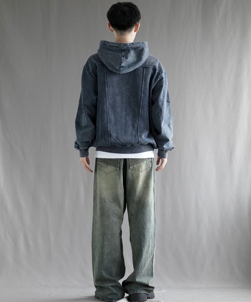 aimoha(アイモハ)の「【aimoha neo】 Vintage Washed Zip-Up Hoodie(パーカー・メンズ・ブラック/ブルー/レッド・SMALL/MEDIUM/LARGE/X-LARGE)」の19枚目の写真
