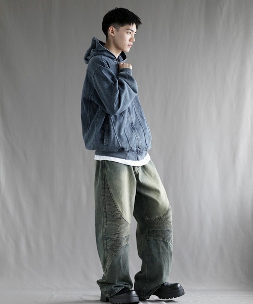 aimoha(アイモハ)の「【aimoha neo】 Vintage Washed Zip-Up Hoodie(パーカー・メンズ・ブラック/ブルー/レッド・SMALL/MEDIUM/LARGE/X-LARGE)」の18枚目の写真