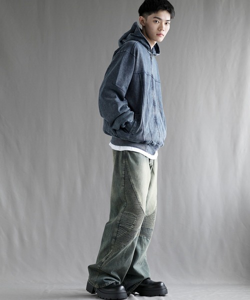 aimoha(アイモハ)の「【aimoha neo】 Vintage Washed Zip-Up Hoodie(パーカー・メンズ・ブラック/ブルー/レッド・SMALL/MEDIUM/LARGE/X-LARGE)」の21枚目の写真